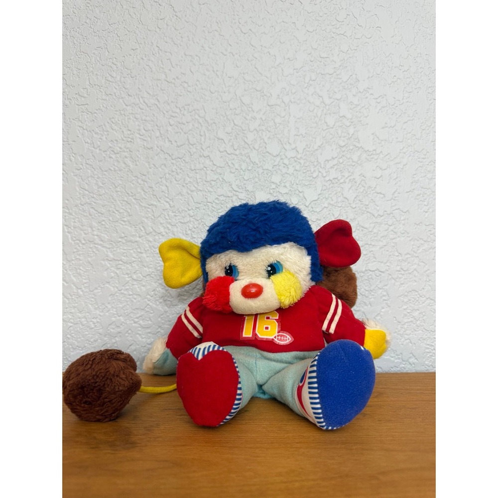 1986 MATTEL POPPLES 13" SPORTS BIG KICK FOOTBALL TOUCHDOWN POPPLE PLUSH TOY
